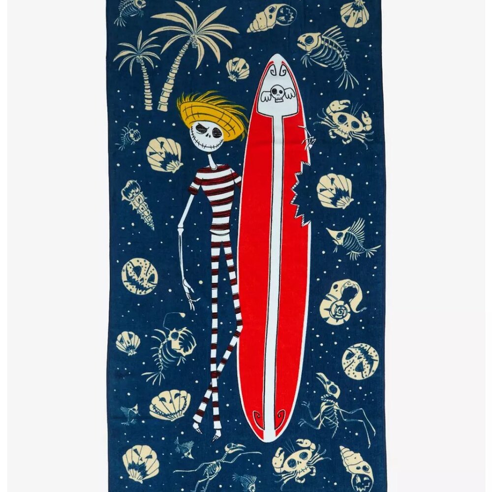 The Nightmare Before Christmas Jack Skellington Surfboard Beach Towel - NEW !!